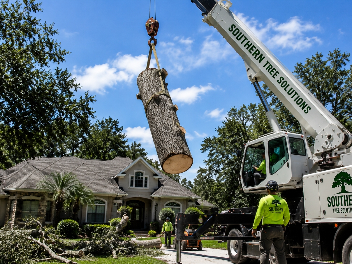 Crane-Assisted Tree Removal in Northeast Florida _ Southern Tree Solutions